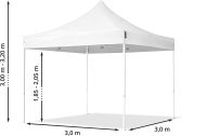 Nůžkový stan 3 x 3 m s bočnicemi černá