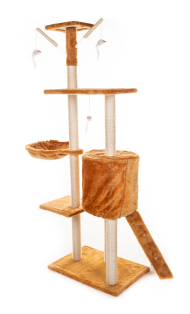 Škrabadlo pro kočky Hawaj 138 cm | červeno-hnědá