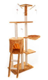 Škrabadlo pro kočky Hawaj 138 cm | červeno-hnědá