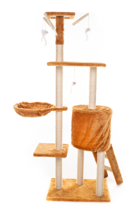 Škrabadlo pro kočky Hawaj 138 cm | červeno-hnědá