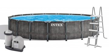 Bazén Intex Prism Frame Greywood 5,49 x 1,22 m kompletset s filtrací