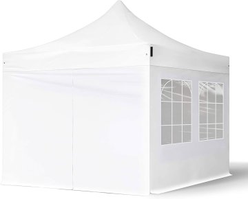 Nůžkový stan 3 x 3 m s bočnicemi bílá