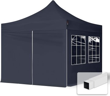 Nůžkový stan 3 x 3 m s bočnicemi černá