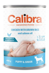 Calibra Dog konzerva Junior kure s hnedou ryzi 400g Calibra Dog konzerva Junior kure s hnedou ryzi 400g