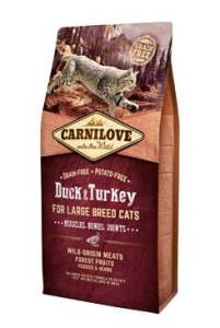 Carnilove Cat Large Breed Duck & Turkey Muscles Bones Joints 6 kg