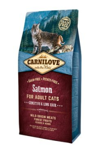 Carnilove Cat Salmon for Adult Sensitiv & Long Hair 6 kg