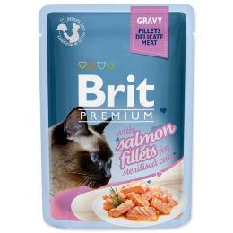 Kapsička Brit Premium Cat Delicate Fillets in Gravy with Salmon for Sterilised 85 g Kapsička Brit Premium Cat Delicate Fillets in Gravy with Salmon for Sterilised 85 g