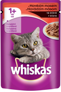 Whiskas kapsa s hovězím masem ve šťávě 100 g Whiskas kapsa s hovězím masem ve šťávě 100 g