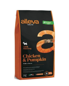 ALLEVA NATURAL Dog Dry Adult Chicken & Pumpkin Mini 2kg ALLEVA NATURAL Dog Dry Adult Chicken & Pumpkin Mini 2kg