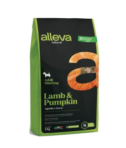 ALLEVA NATURAL Dog Dry Adult Lamb & Pumpkin Mini 2kg ALLEVA NATURAL Dog Dry Adult Lamb & Pumpkin Mini 2kg