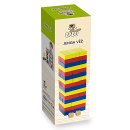 Babu Jenga věž dřevěná barevná Babu Jenga věž dřevěná barevná