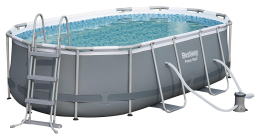 Bazén Bestway Power Steel Oval 4,24 x 2,5 x 1 m s kartušovou filtrací a schůdky Bazén Bestway Power Steel Oval 4,24 x 2,5 x 1 m s kartušovou filtrací a schůdky