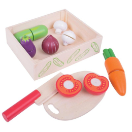 Bigjigs Toys dřevěné potraviny - Krájení zeleniny v krabičce Bigjigs Toys dřevěné potraviny - Krájení zeleniny v krabičce