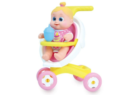 Panenka Bouncing Babies Bounie v kočárku pije a čůrá Panenka Bouncing Babies Bounie v kočárku pije a čůrá