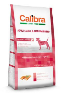 Calibra Dog Grain Free Adult Medium & Small Salmon 12 + 3 kg Calibra Dog Grain Free Adult Medium & Small Salmon 12 + 3 kg