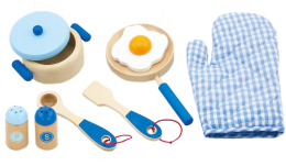 Carero Dětské dřevěné nádobí Viga-snídaně | modré