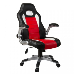 Kancelářská židle KA-E240 Autronic (racing design) (černo-červeno-bílá)