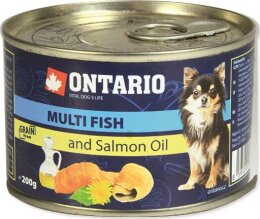 Konzerva ONTARIO Dog Mini Multi Fish and Salmon Oil 200 g