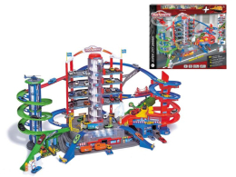 Majorette Garáž Super City + 6 autíček a vlak Majorette Garáž Super City + 6 autíček a vlak
