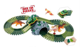 Mustar variabilní dráha s dinosaury a tunelem 104 dílů Mustar variabilní dráha s dinosaury a tunelem 104 dílů