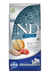 N&D OCEAN DOG Adult M/L Salmon & Cod & Melon 12kg N&D OCEAN DOG Adult M/L Salmon & Cod & Melon 12kg