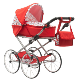 New Baby retro Anička 2v1 červený se srdíčky New Baby retro Anička 2v1 červený se srdíčky