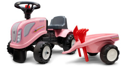 Odstrkovadlo Falk traktor Landini růžový s volantem a valníkem