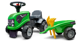 Odstrkovadlo traktor Deutz Fahr 5D zelený s volantem a valníkem
