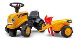 Odstrkovadlo traktor JCB žluté s volantem a valníkem Odstrkovadlo traktor JCB žluté s volantem a valníkem