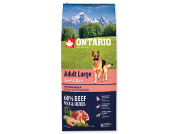 ONTARIO Dog Adult Large Beef & Rice 12 kg