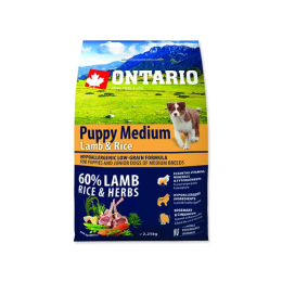 ONTARIO Puppy Medium Lamb & Rice 2,25 kg ONTARIO Puppy Medium Lamb & Rice 2,25 kg