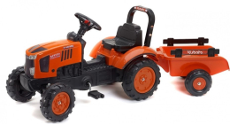 Oranžový šlapací traktor Kubota M7171 s valníkem Oranžový šlapací traktor Kubota M7171 s valníkem