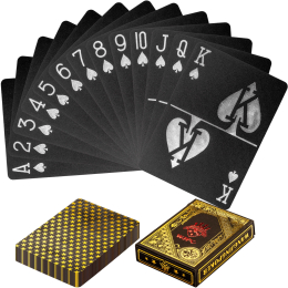 Poker karty plastové černo-zlatá Poker karty plastové černo-zlatá