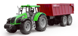 Rappa Traktor s vlečkou a slámou zelená