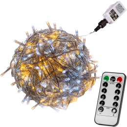 Vánoční LED osvětlení 40 m 400 diod s ovladačem studená bílá Vánoční LED osvětlení 40 m 400 diod s ovladačem studená bílá