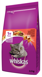 Whiskas Dry s hovězím masem 3,8 kg Whiskas Dry s hovězím masem 3,8 kg