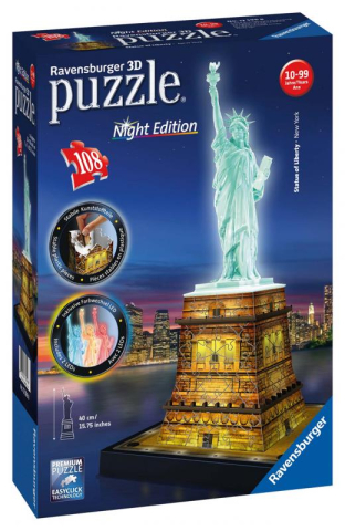 Ravensburger 3D puzzle svítící Socha svobody Noční edice 108 ks Ravensburger