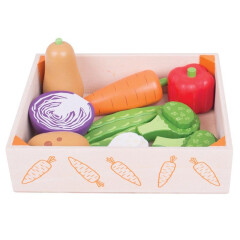 Bigjigs Toys Dřevěné hračky - Krabička se zeleninou