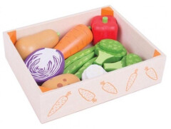 Bigjigs Toys Dřevěné hračky - Krabička se zeleninou