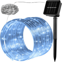 Dekorativní LED hadice solární 10 m 100 diod | studená bílá
