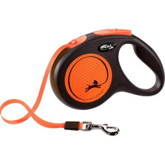 Vodítko Flexi New Neon M pásek 5 m oranžové 25 kg