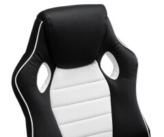 Kancelářská židle Hawaj Racing Deluxe bílo-černá - s drobnou vadou