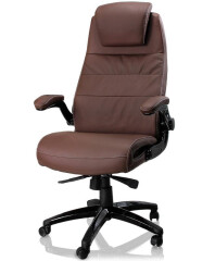 Kancelářská židle Deluxe s nastavitelnou opěrkou hlavy hnědá