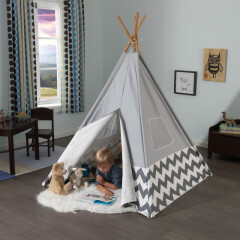 KidKraft dětský stan Deluxe Play Teepee | šedý