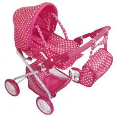 Kočárek pro panenky 2v1 Baby Mix růžový s putíky