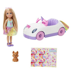 Mattel Barbie Chelsea a kabriolet s nálepkami