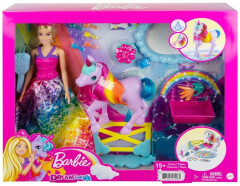Mattel Barbie Princezna a duhový jednorožec herní set