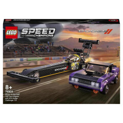 LEGO® Speed Champions 76904 Mopar Dodge//SRT Top Fuel Dragster a 1970 Dodge Challenger T/A