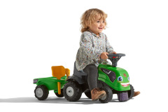 Odstrkovadlo traktor Deutz Fahr 5D zelený s volantem a valníkem