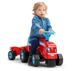 Odstrkovadlo traktor Go Farm červené s volantem a valníkem